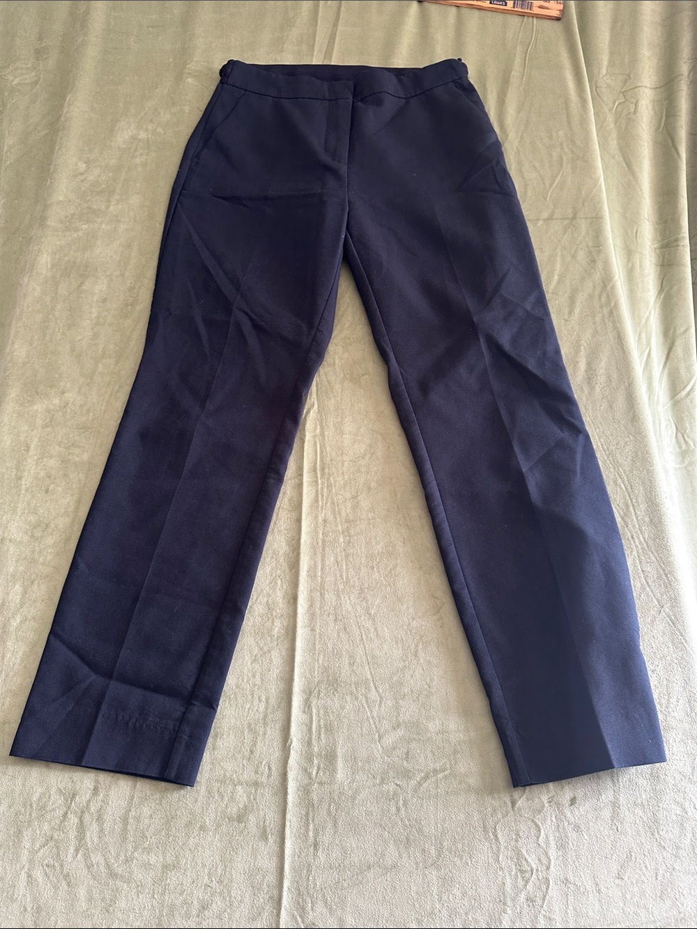 #966 Zara Navy Straight-Leg Trousers